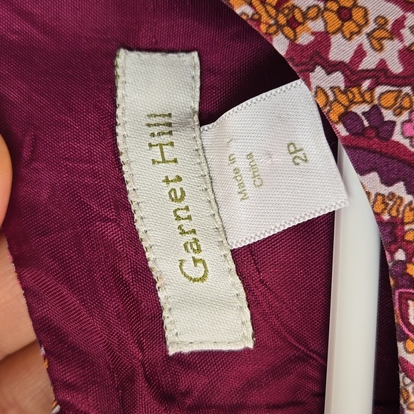 Garnet Hill 100% Silk Paisley Midi Dress - Picture 6 of 8